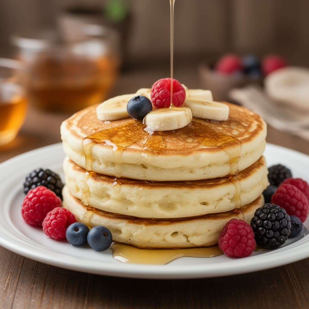 Banana Pancakes with Maple Syrup